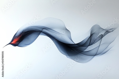 Abstract Smoke Plume with Red Accent