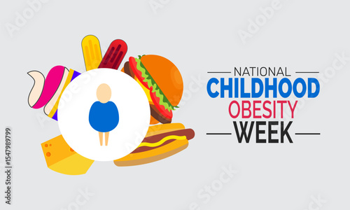National Childhood Obesity Week  background illustration. Holiday concept. Utilize for background, banner, placard, card, and poster design template with  professional  illustraion design 




