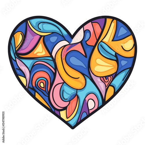 Carttoon heart icon pattern illustration abstract vector