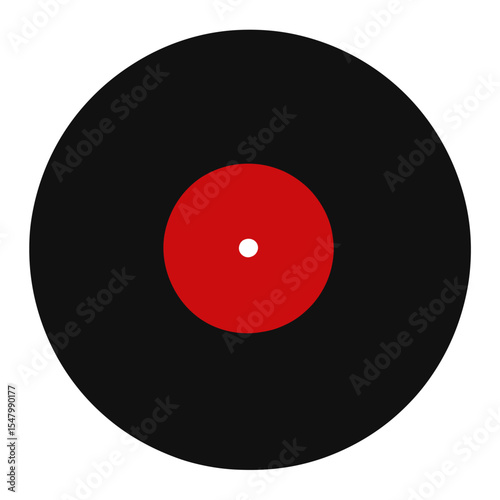 Black vinyl record black red electronics vector