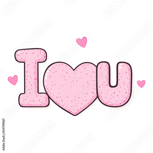 Design heart text pink vector
