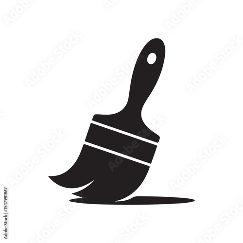 Black color paint brush icon. Brush icon symbol. Vector illustration eps 10