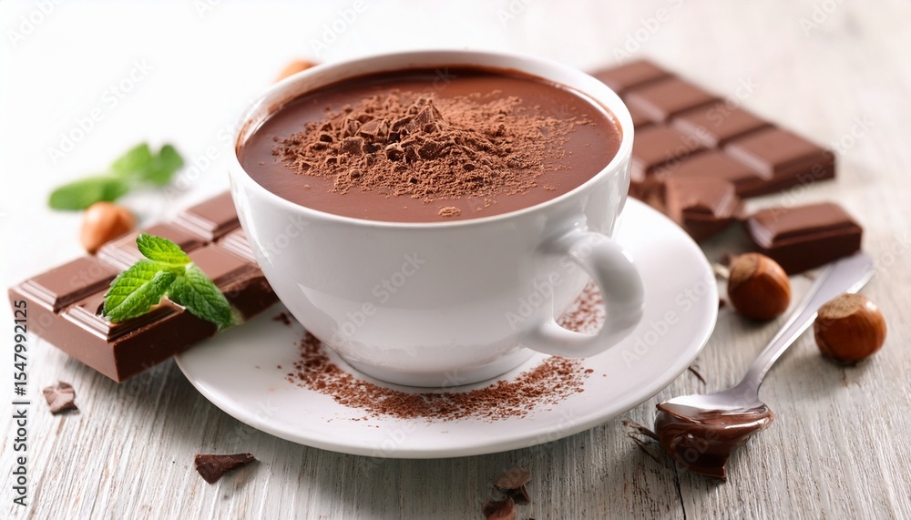 Fototapeta premium cup of hot chocolate mousse