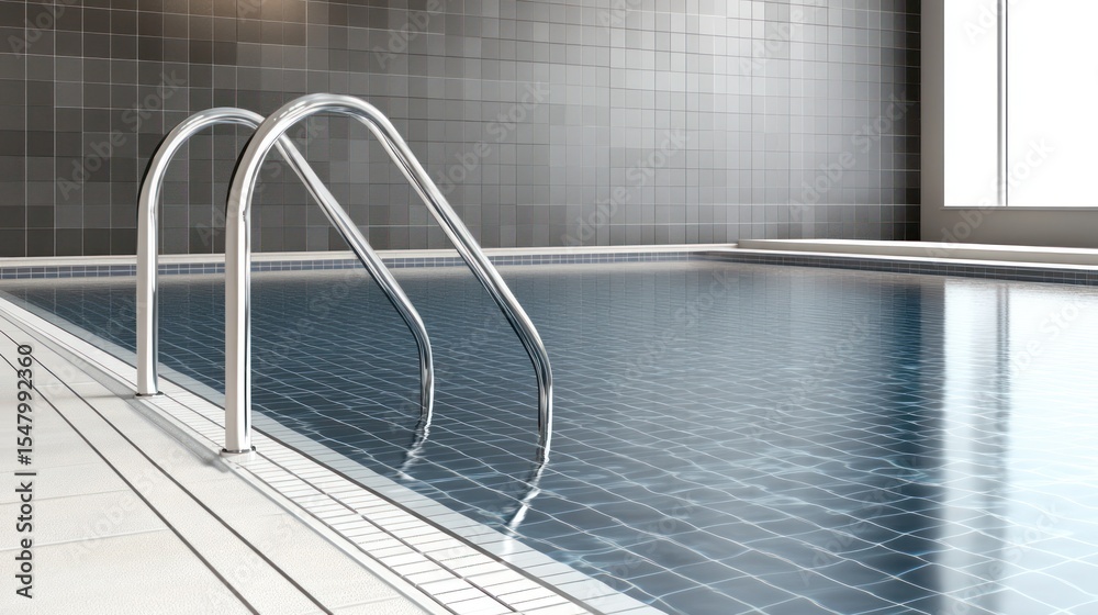 Fototapeta premium Indoor pool with stainless steel handrails