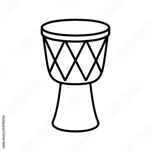 Djembe drum icon in outline style – representing ethnic musical performance