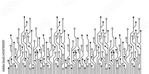 Abstract Futuristic Circuit Board Vector Background – High-Tech Electronics Design with Copy Space for Innovation, Digital Technology, and Engineering Interfaces”