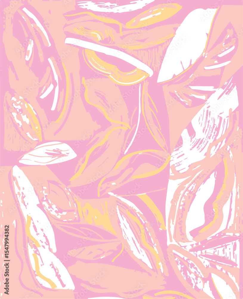 Naklejka premium Modern colorful tropical floral pattern. Cute botanical abstract contemporary seamless pattern. Hand drawn unique print.