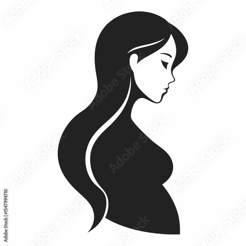 Elegant Silhouette of a Pregnant Woman Profile A Timeless Symbol of Motherhood Expectation and the Beauty of the Female Form