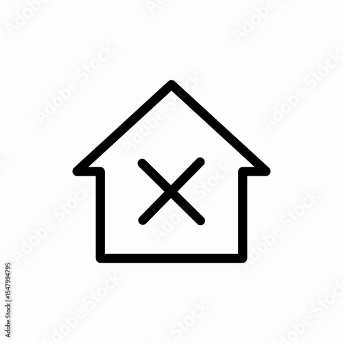 denied house building icon vector sign