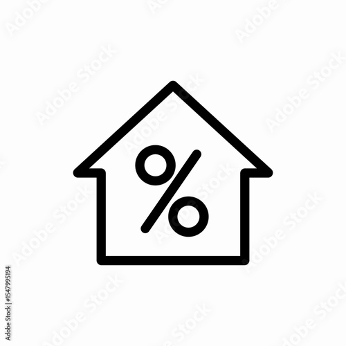  house percentage discount icon vector sign