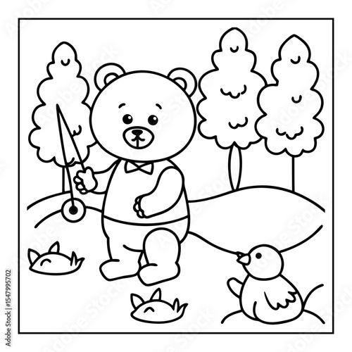 vector illustration of a coloring page