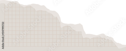Ripped edge of graph paper