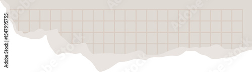 Torn piece of graph paper with jagged edge