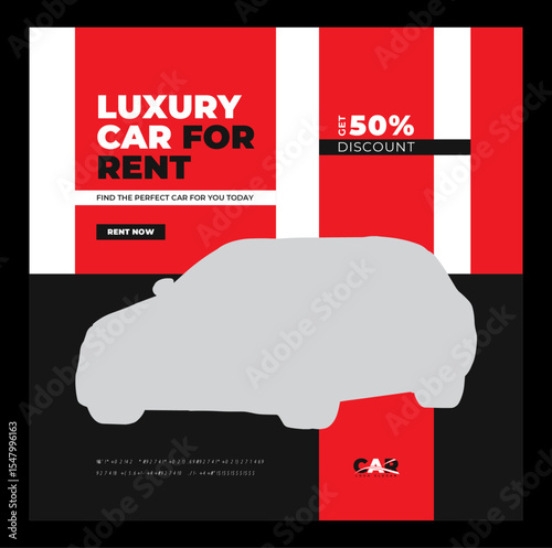 Rent a car social media banner template design 