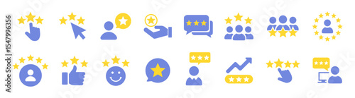  Rate icons set. Feedback icon collection. Сustomer satisfaction icon. Customer reputation concept vector illustration 