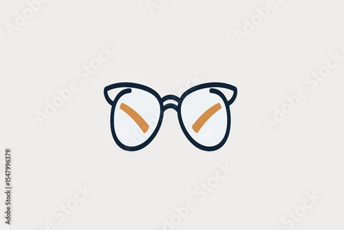 Vector glasses Icon, Simple sun glasses icon, Eyeglasses Icon Vector.