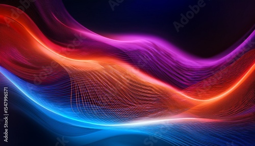orange magenta and blue light wave mesh abstract background