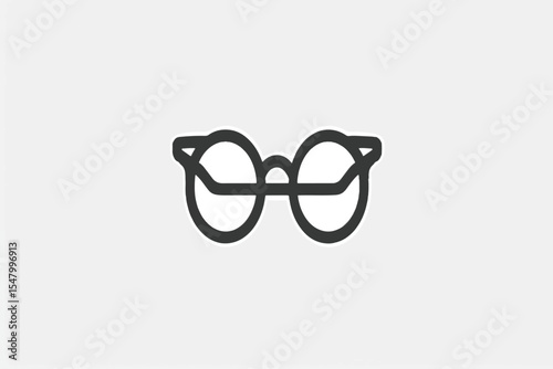 Vector glasses Icon, Simple sun glasses icon, Eyeglasses Icon Vector.