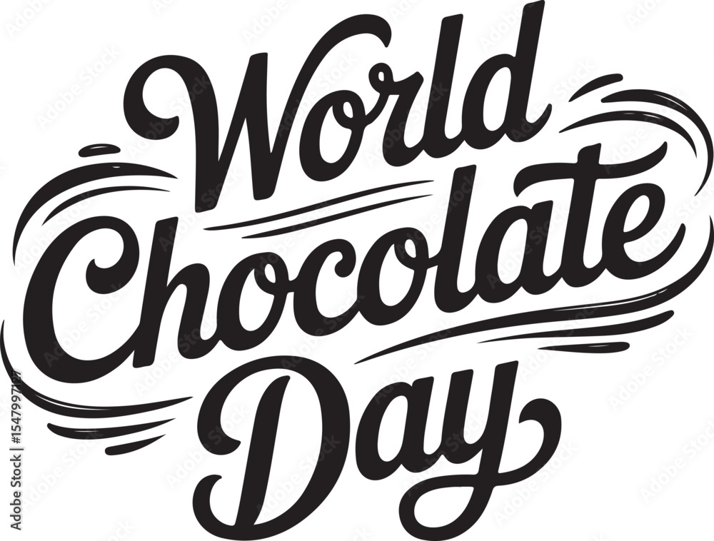 Naklejka premium world chocolate day typography