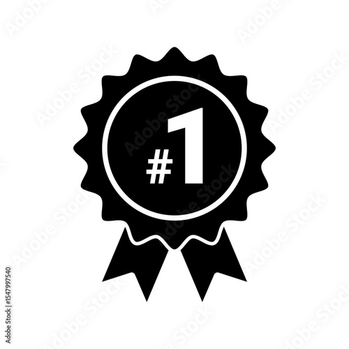 No. 1 Black Award Ribbon Graphic
