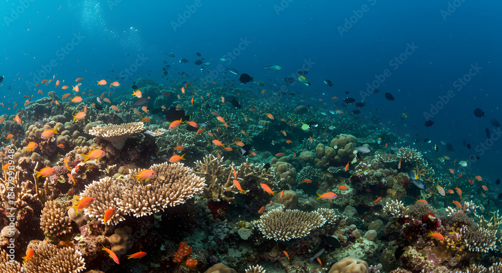 Fototapeta premium coral reef and diver