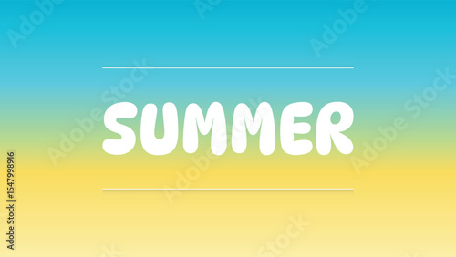 Summer card for vacation, holidays. Vector background. Blue, yellow gradient