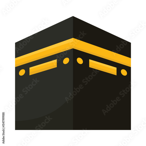 Kaaba Holy Mosque Vector Illustration Islamic Pilgrimage Symbol