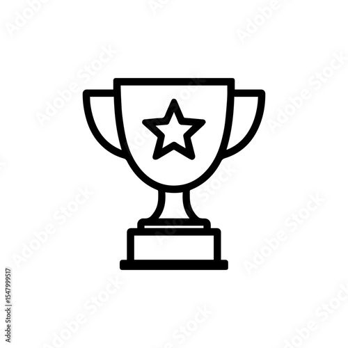 Trophy cup icon with transparent background symbolizing victory, achievement, and award recognition
