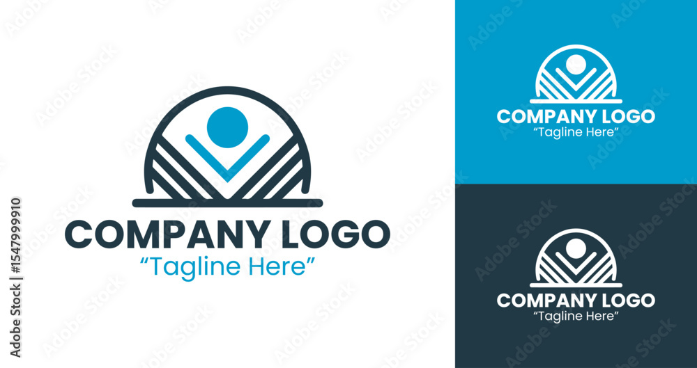 Modern and Stylish Logos for Tech and Innovation Companies in Light Blue and Dark Blue