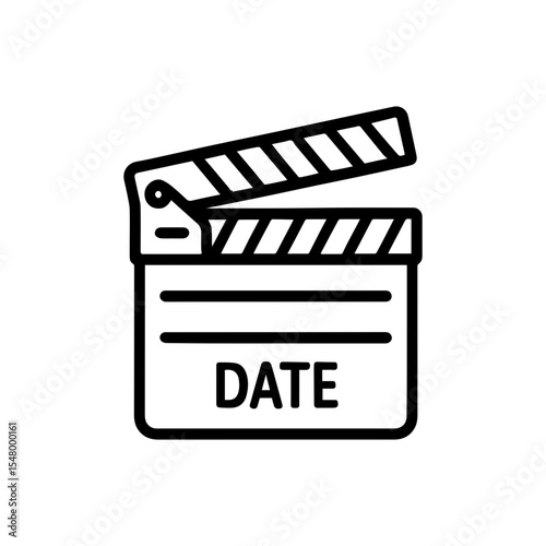 Vintage film clapperboard icon with transparent background symbolizing classic filmmaking, movie production, and cinema
