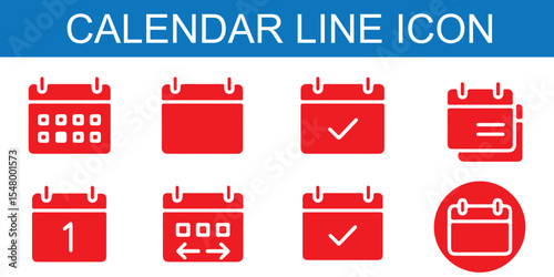 Calendar icon set. calendar planner icons for app, website, ui. reminder organizer event signs. business plan schedule. vector symbol on transparent background. 