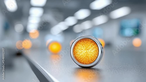 Illuminated Indicator: A close-up shot highlights a glowing yellow indicator light, evoking a sense of attention, progress, and clear indication. This image communicates alert, direction.