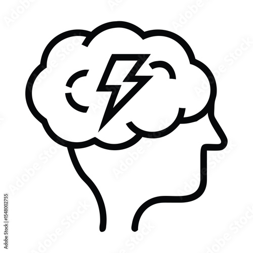 Epilepsy icon Black line art vector | Premium Vector
