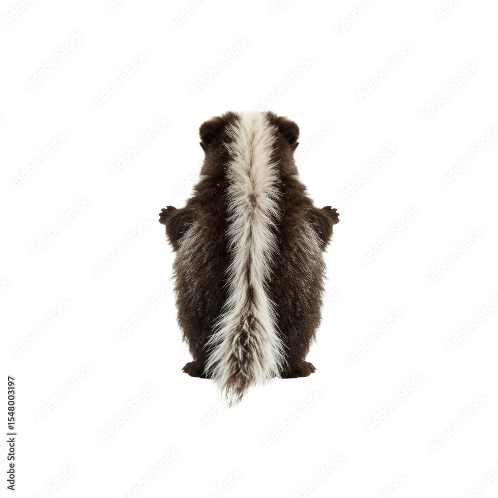 Overhead View of a Skunk's Fur, Showing Distinctive Stripe Overhead View of a Skunk's Fur, Showing Distinctive Stripe