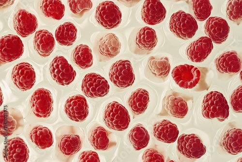 Close-up of fresh raspberries, shot on film, full frame.