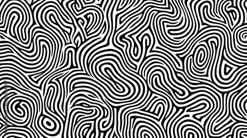 Abstract Black and White Swirl Pattern