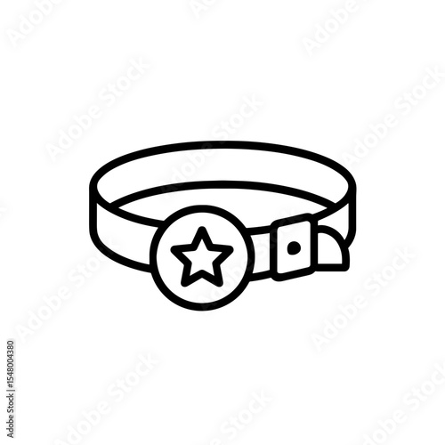 Wristband icon in outline style – representing entry pass for events or concerts