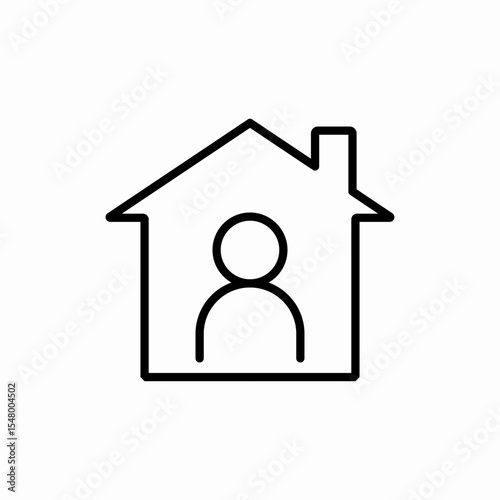 user person home icon vector sign