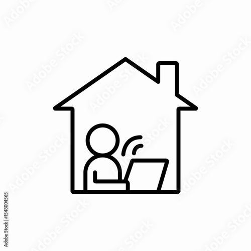 work at home icon vector sign