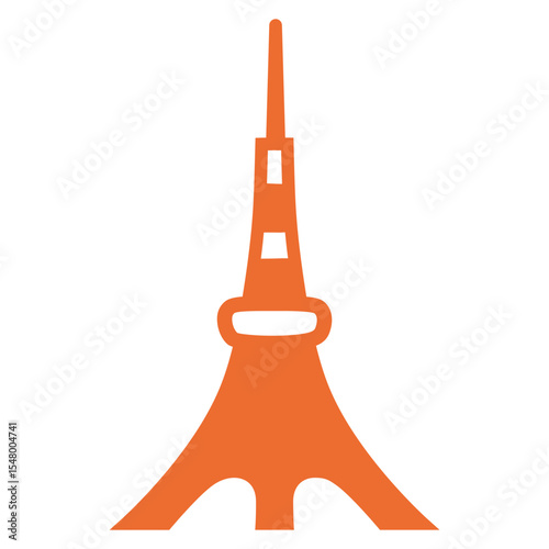 Eiffel Tower Illustration, Paris Landmark Clipart, Isolated on White Background