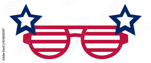Stylish shutter shades featuring the vibrant colors and stars of the United States flag, embodying patriotic spirit and celebrating Independence Day with festive flair