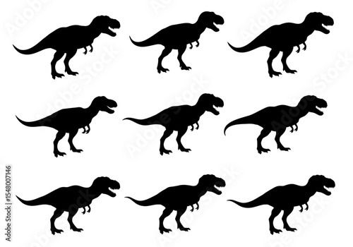 Silhouette Dinosaurs Roaming The Prehistoric Lands Unveiling Ancient Wonders From Dinosaur Era Depicting Prehistoric Creatures In Their Natural Habitat