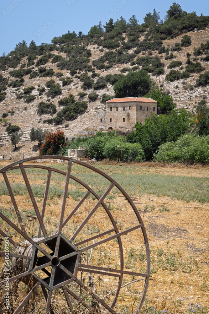 Obraz premium Historic Monastery Mill at Ein Yabka Springs, Israel 7.6.2025