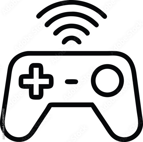 Wireless game controller icon isolated on white background