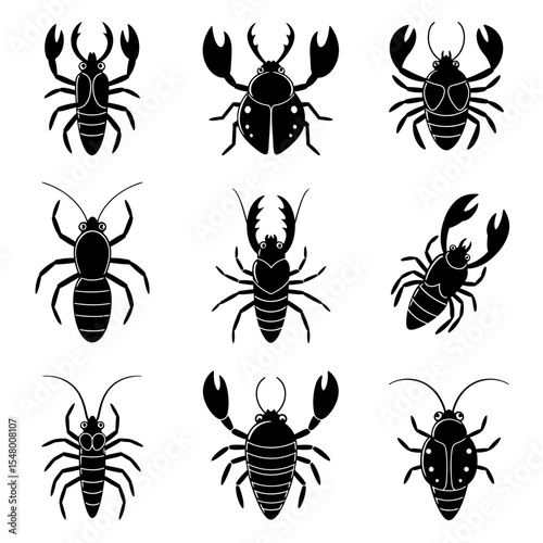 A Collection of Invertebrate Vector Images Showcasing Diverse Body Structures and Adaptations for a Variety of Ecological Niches