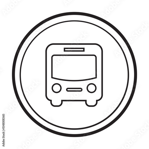 bus icon vector illustration with Line