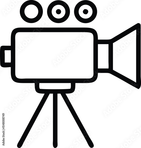 Simple film camera icon isolated on white background