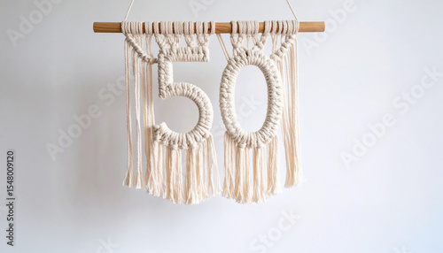 Chiffre 50 en macramé 2