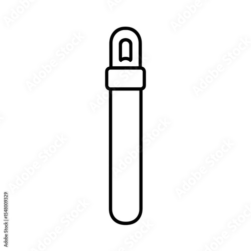 Bubble wand icon in outline style – representing toy for festival fun and play