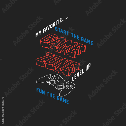 Game Zone Console typography vector graphic